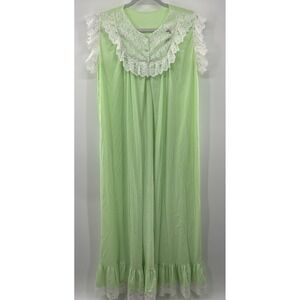 Vintage Lady Lovely Robe Womens Medium 1960s Nylon Tricot Retro Cottagecore